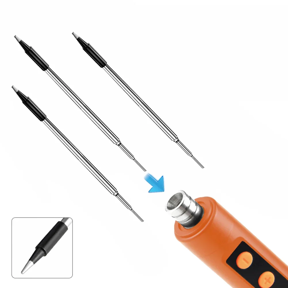 Metal Soldering Iron Tips Set 3pcs K Type C Type B Type for C210 Soldering Iron For Precision Electronic Component Work