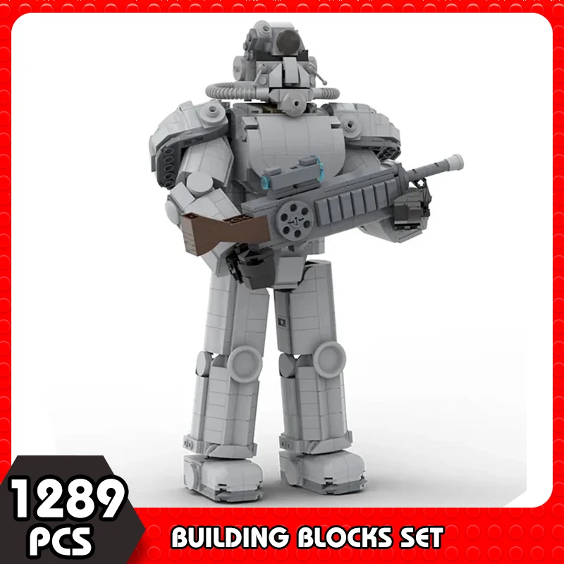 

MOC Game Fallouted Winterized T-51b Power Armor Robot Model Building Blocks Mech Action Figures Constructor Bricks Toys Gifts