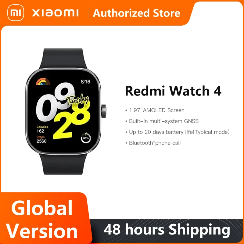 Global Version Xiaomi Redmi Watch 4 Smart Watch Ultra Large 1.97'' AMOLED Display 20 Days Battery Life Bluetooth Phone Call