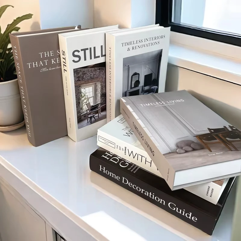 1 قطعة الكتب الزخرفية المفتوحة الفاخرة وهمية كتاب صندوق تخزين طاولة القهوة الجرف الديكور الداخلي الهدايا هي ديكور المنزل المألوف #5