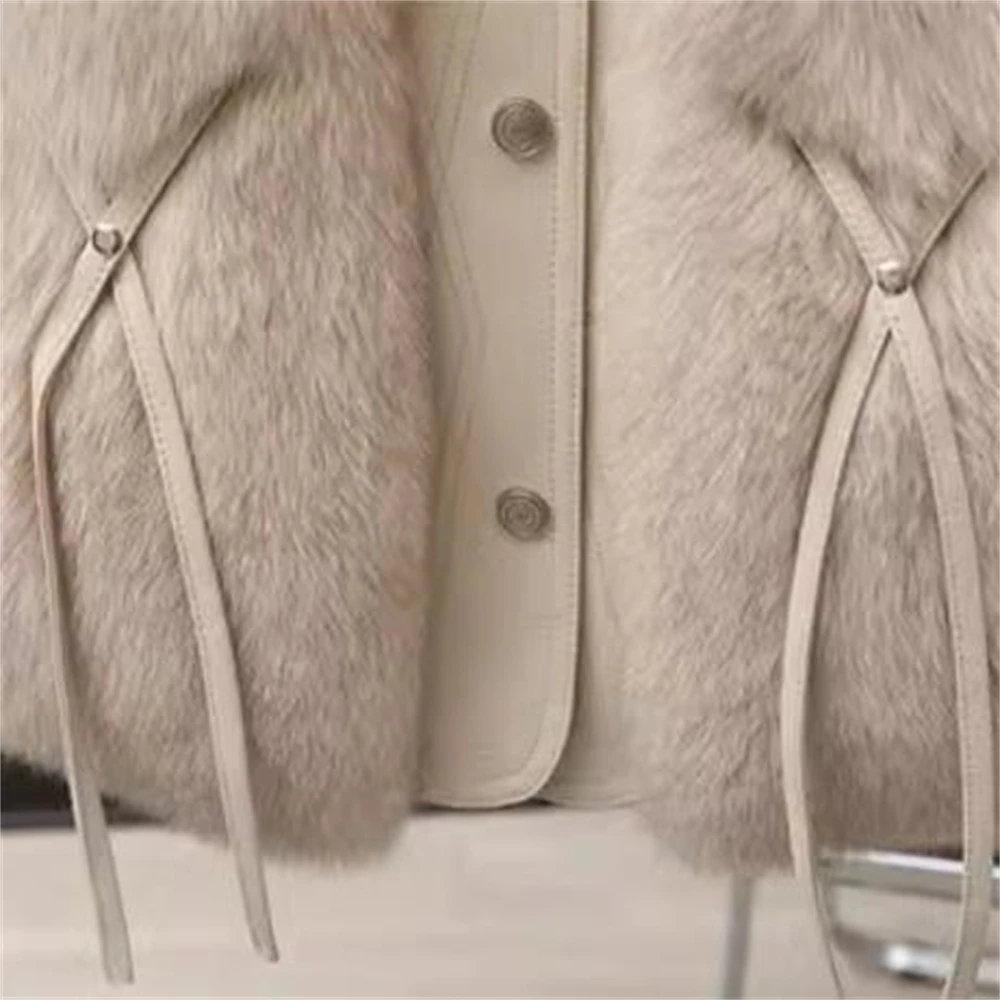 Moda imitação de pele colete estilo jovem outono casaco inverno novo estilo feminino haining coletes curtos simples colete de pele