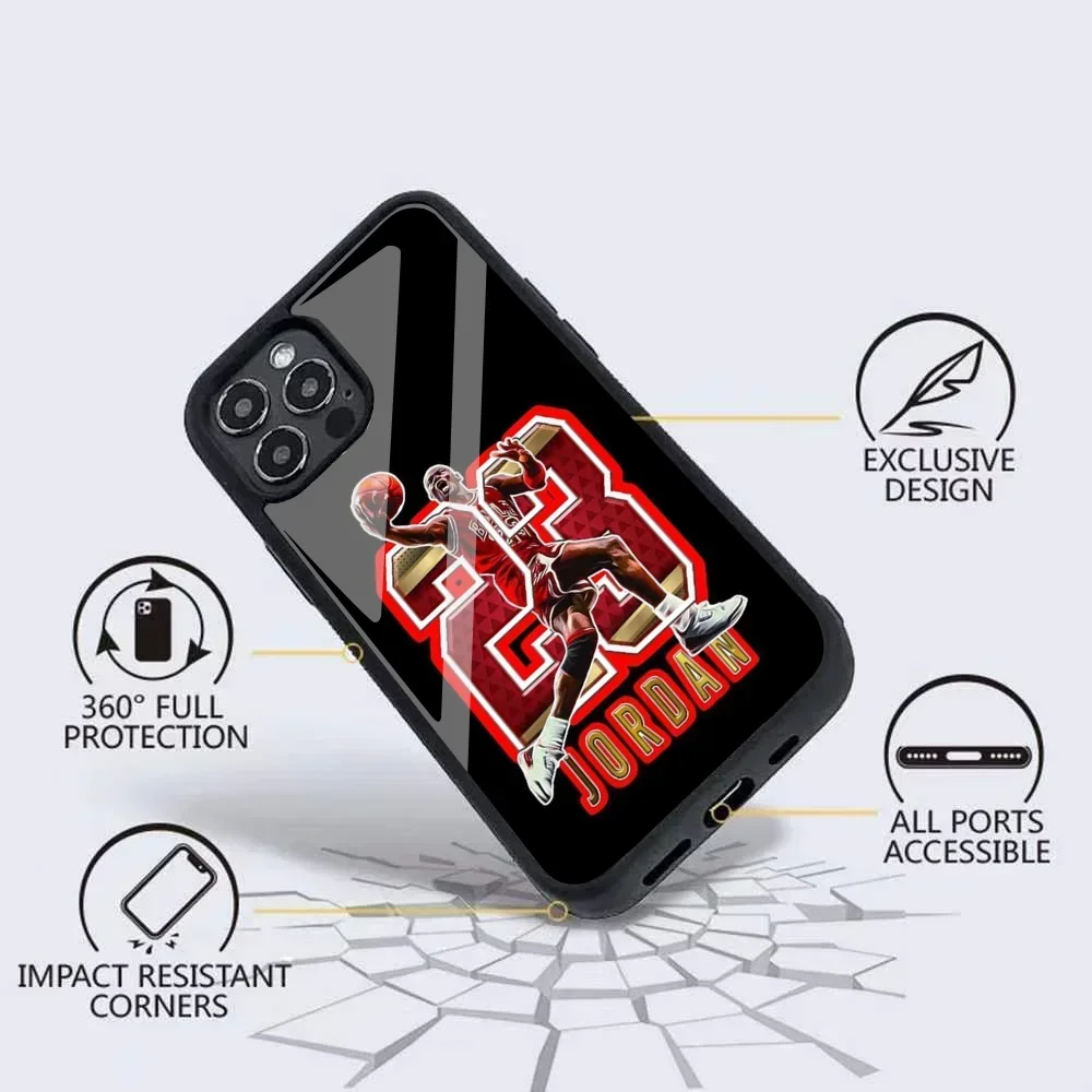 Basketball   Michael Jordan-MJ Phone Case For IPhone 15 14 13 Pro Max 11 12 Mini Alex Mirror For Magsafe Wireless Charging Cover