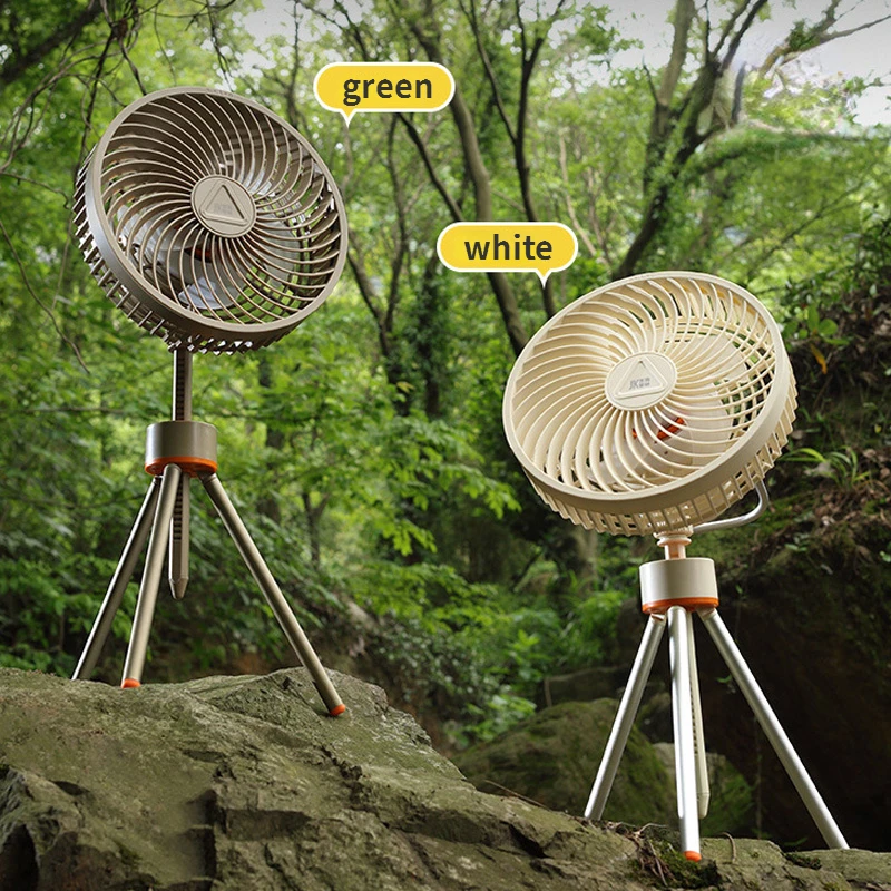 

Vertical Outdoor Camping Atmosphere Light Rechargeable Fan Detachable Portable Folding Desktop Hangable Third Gear Ceiling Fan