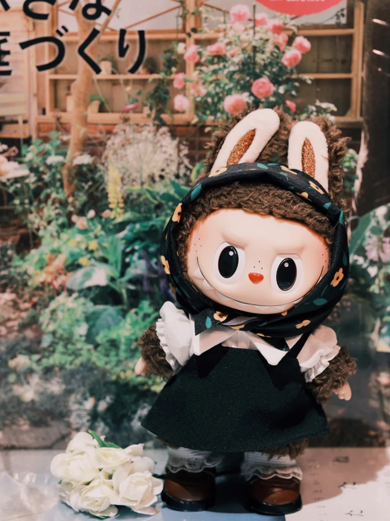 Nieuwe Labubu Kleding Past Bloemen Hoofddoek 17/38 cm Labubu Set V1 V2 V3 Poppen Hanger Met Schoenen Vervanging kleding Geen Poppen