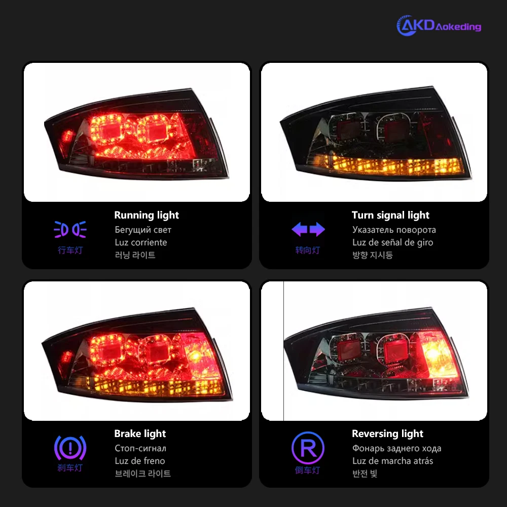 AKD Tail Lamp for AUDI TT LED Tail Light 1998-2006 TT Rear Fog Brake Turn Signal Automotive Accessories