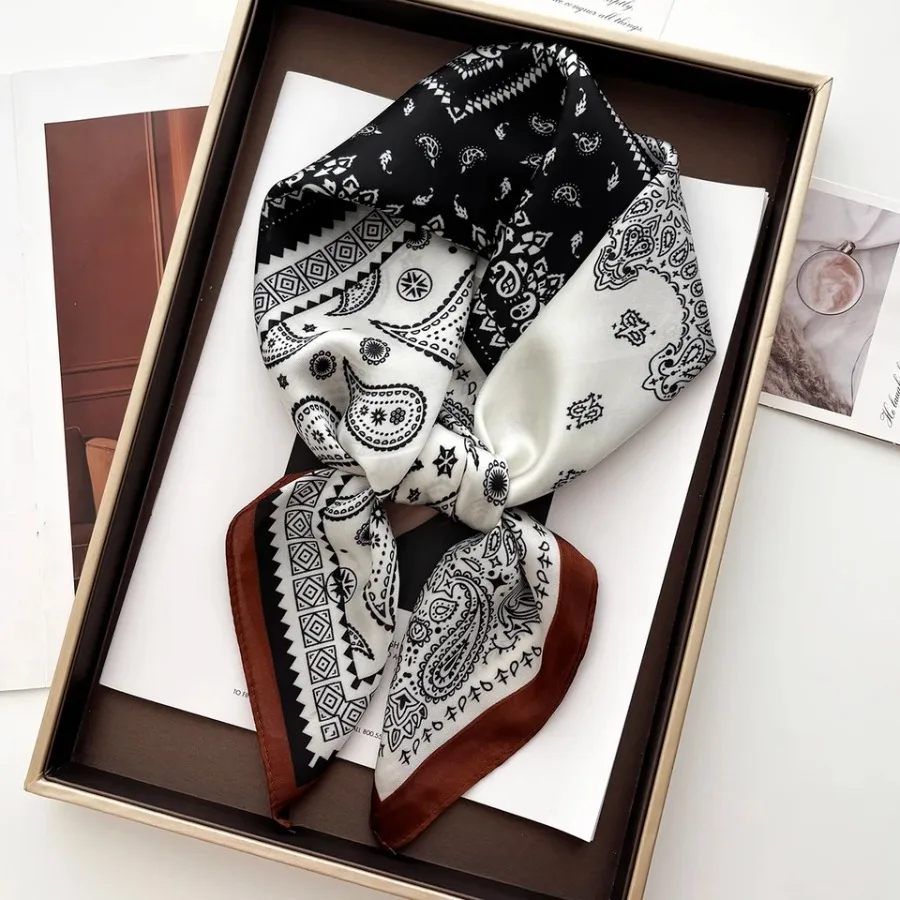 Bandana Cotton - 2025 Silk Shawl Square Scarf For