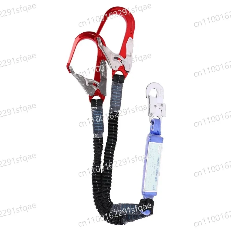 

Electrician Protection Rope Outdoor High-altitude Work Anti-fall Safety Rope Big Double Hook with Buffer Bag Elastic Rope Set