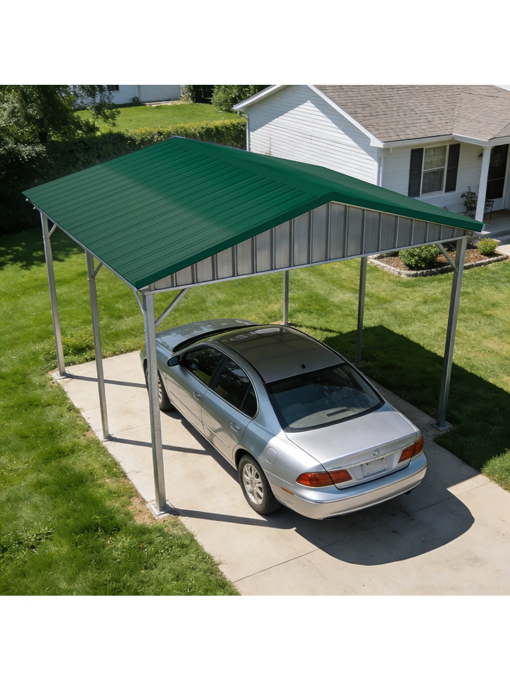 108×42,6 cm lange, langlebige, grün verzinkte Stahl-Dachbleche, 22er-Pack Wellblechplatten, langlebig und rostfrei, mit Befestigungselementen für Schuppen, Carports und landwirtschaftliche Nutzung