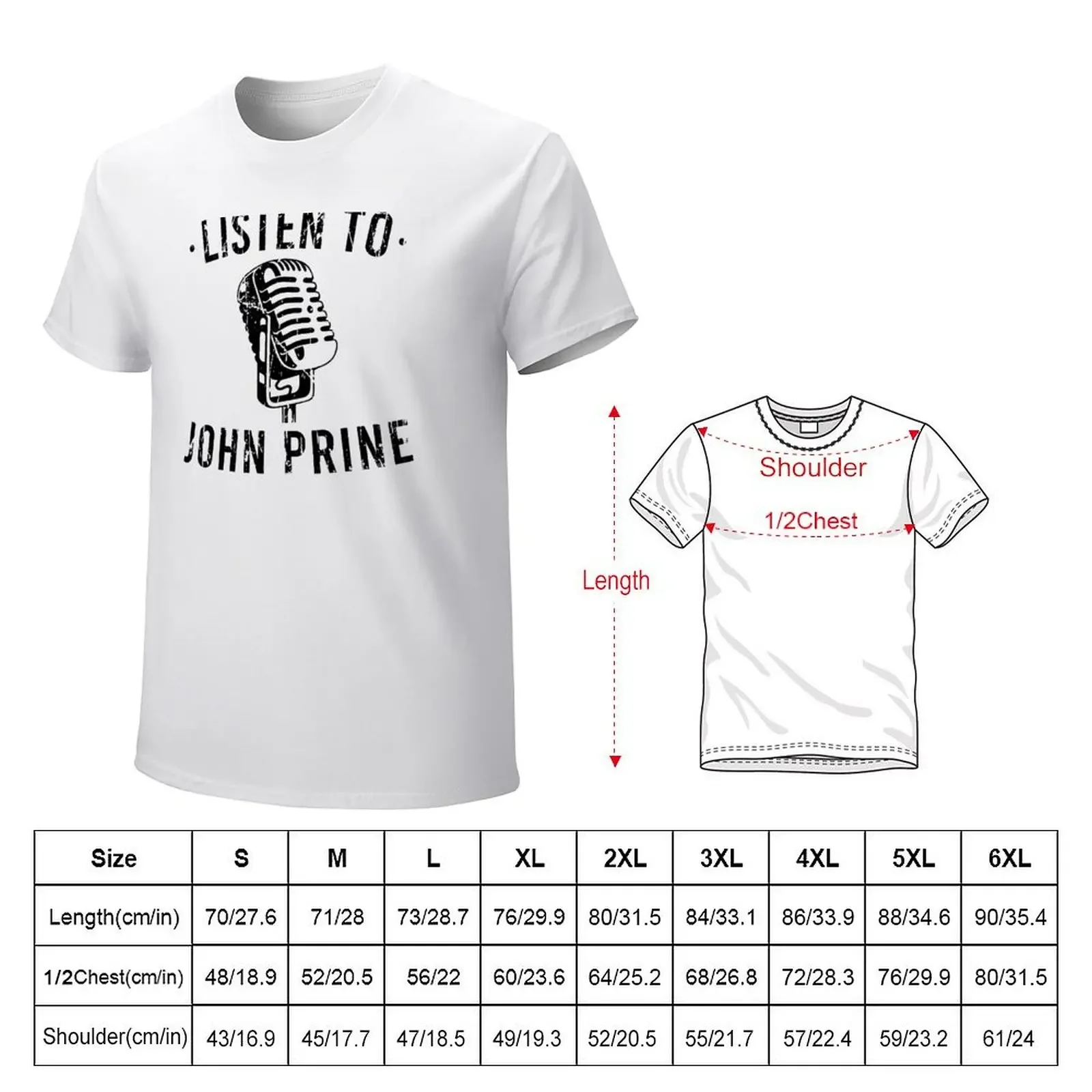 Listen to john Prine 2 T-shirt aesthetic clothes vintage quick drying Blouse Men's cotton t-shirt