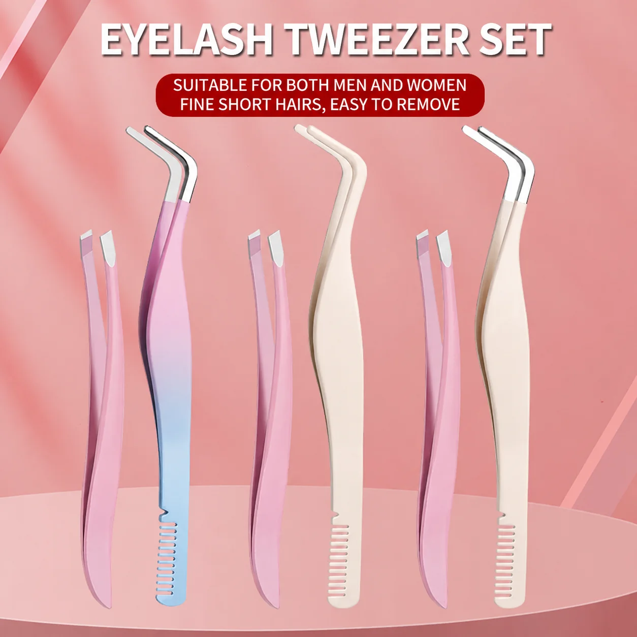 Ensemble d'appliqueurs pour cils, 2 pièces, pince à faux cils et peigne à cils pour les débutants en maquillage
