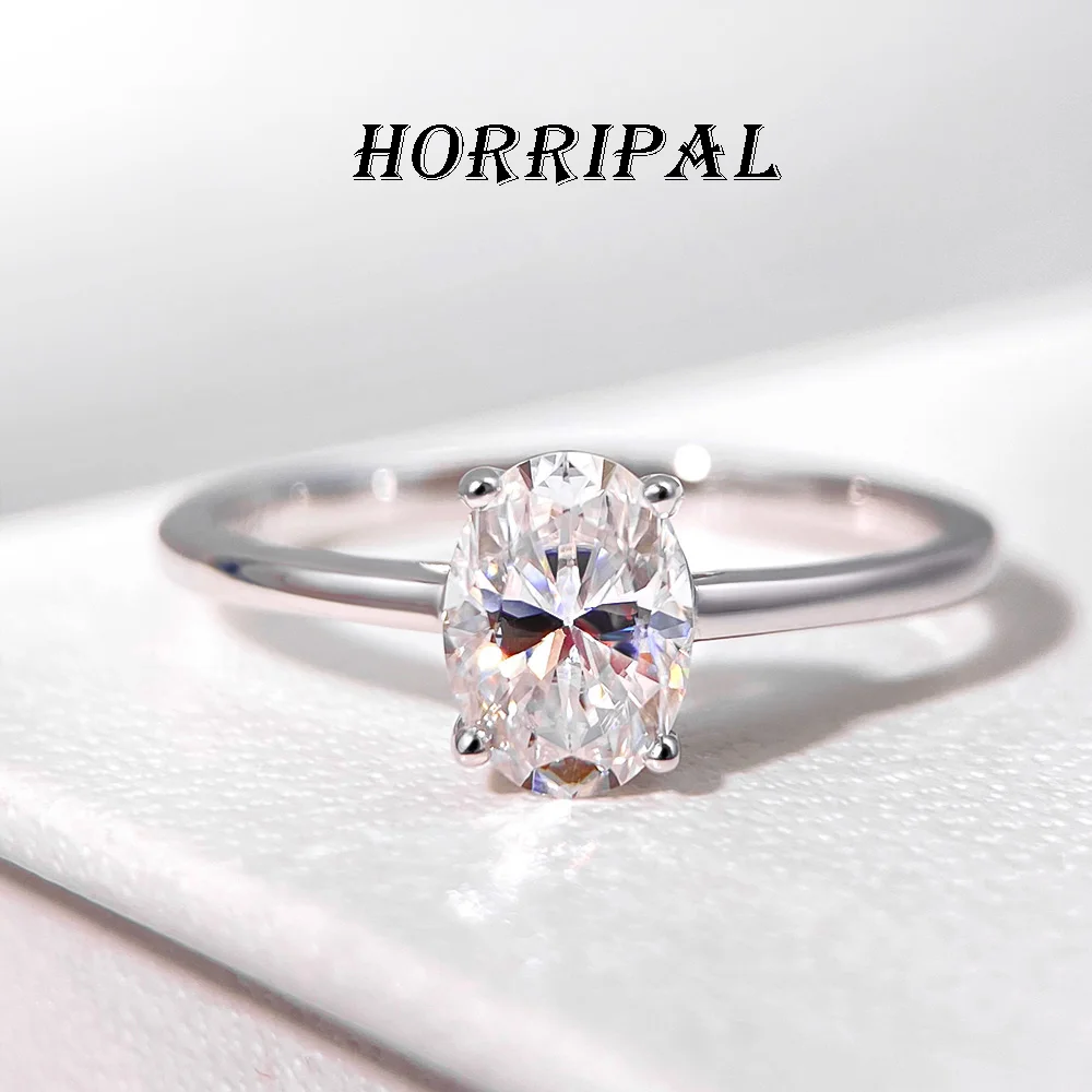 

HORRIPAL D VVS1 Oval Cut Moissanite Engagement Ring for Women S925 Sterling Silver GRA New Color Classic Wedding Fine Jewelry