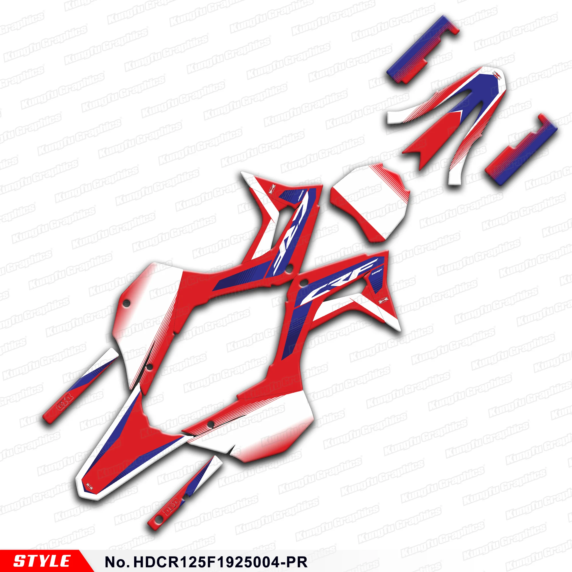 

JY RACING MX Graphics Stickers Complete for Honda CRF 125F CRF125F 2019 2020 2021 2022 2023 2024 2025, HDCR125F1925004-PR