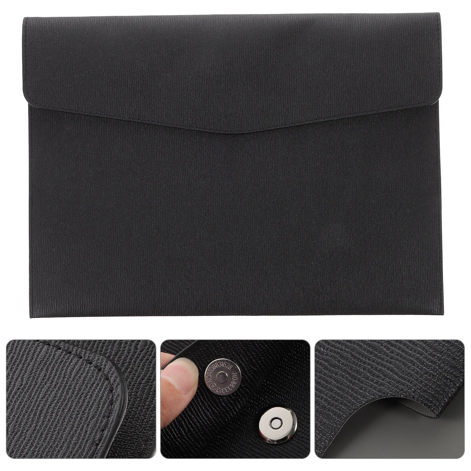 

A4 File Folder Compact Lightweight Document Bag Snap Closure File Pouch for Important Papers Contracts Bills Statements