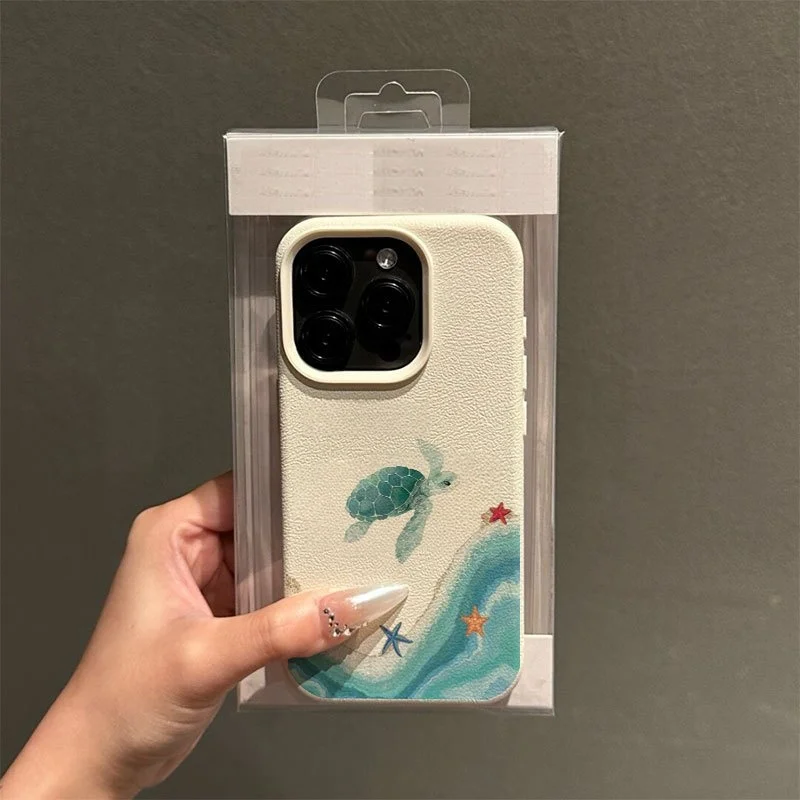 INS Sea Turtle Lychee Pattern Phone Case For iPhone 18 17 13 14 16 11 12 15 Pro Max 16 15 14 Plus X XR XS 18 Air Matte TPU Cover - view 3