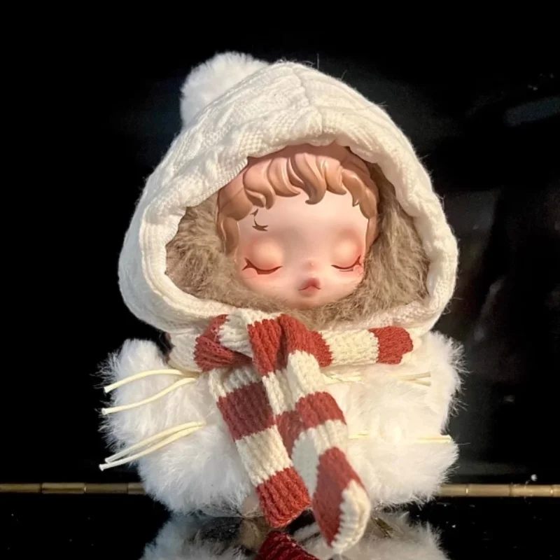 

Рождественская куртка с капюшоном и шарфом, одежда для куклы Skullpanda, аксессуары для одежды, виниловая плюшевая тканая садовая серия