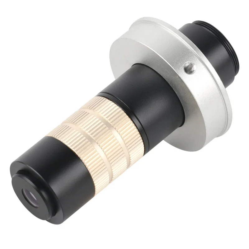 Adjustable 200X Continuous Zoom C-mount Lens C/CS Mount Magnify Glass Lens for CCD Digital Industrial Microscope Video Camera