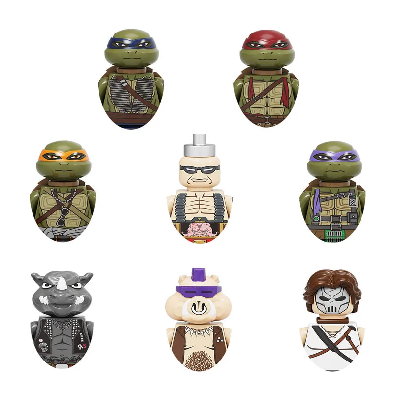 

KF6125 Teenage Mutant Ninja Turtles Leonardo Da Vinci Casey Building block boy birthday toy