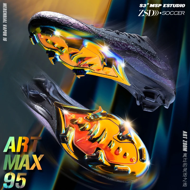 

Men's Sports Football Shoes Fg/Ag Long Nail Adult Artificial Grassland Durable Training Specific Shoes High-Tops Non Slip Shoes