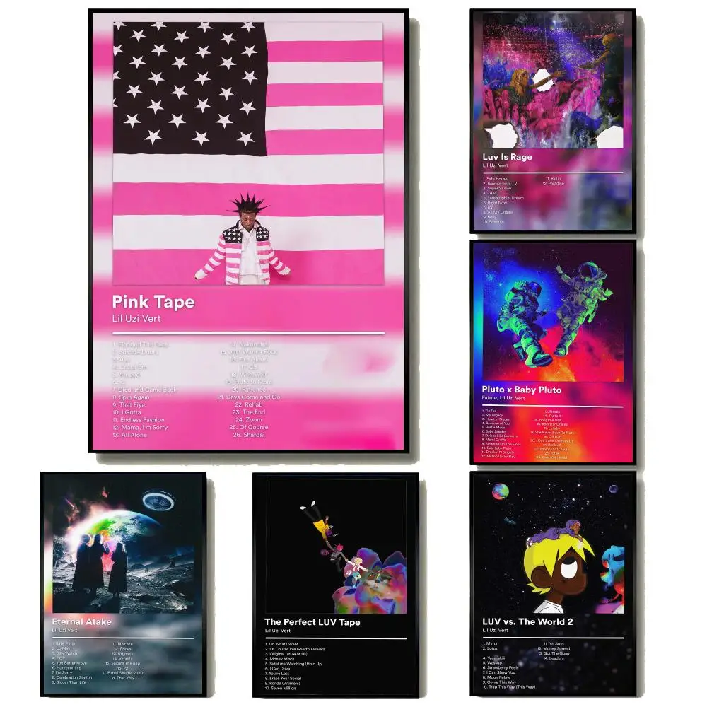Alternative Rap L-Lil Uzi Vert Poster Modern Minimalist Wall Art Prints for Home Decor Interior Bedroom Living Room