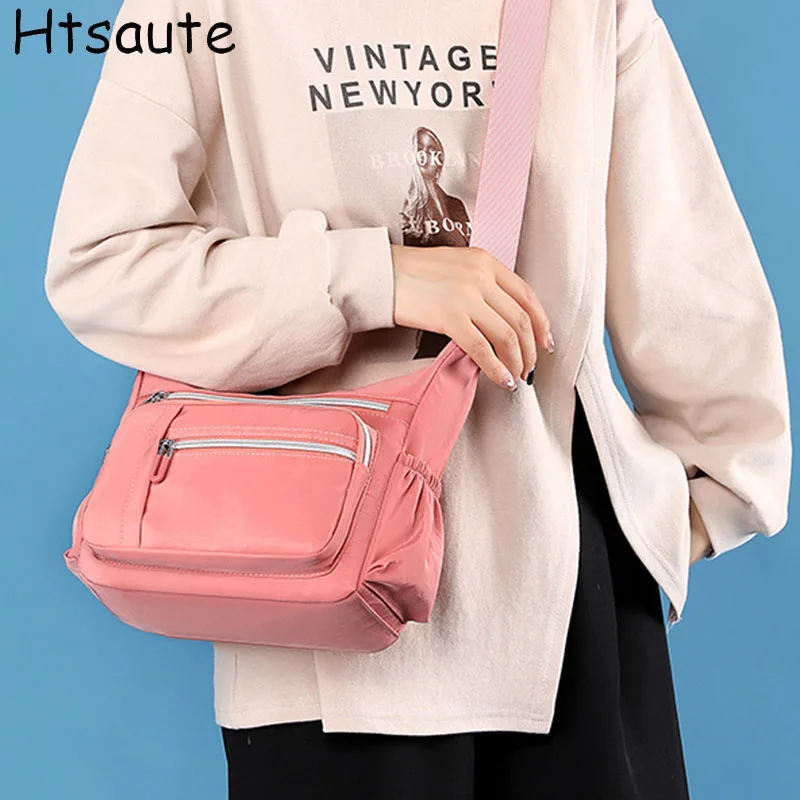 

Повседневная нейлоновая сумка-мессенджер, универсальная флип-сумка на плечо большой вместимости для студентов, регулируемая сумка через плечо для мужчин и женщин