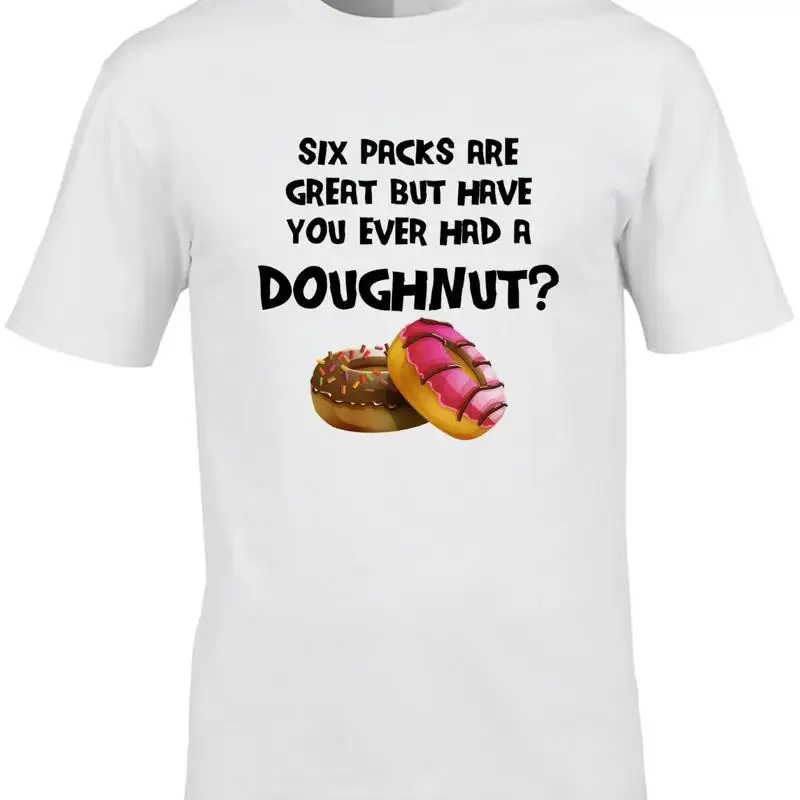 Funny Doughnut Men'S T Shirt Six Pack Gym Fitness Jam Donuts Bakery Sweets Food