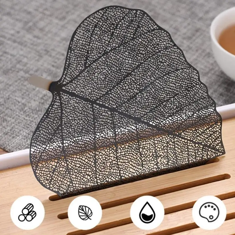 97QD Elegant 304 Stainless Steels Bodhi Bentuk Daun Teh Teas Saringan Alat Saringan Mesh Fine