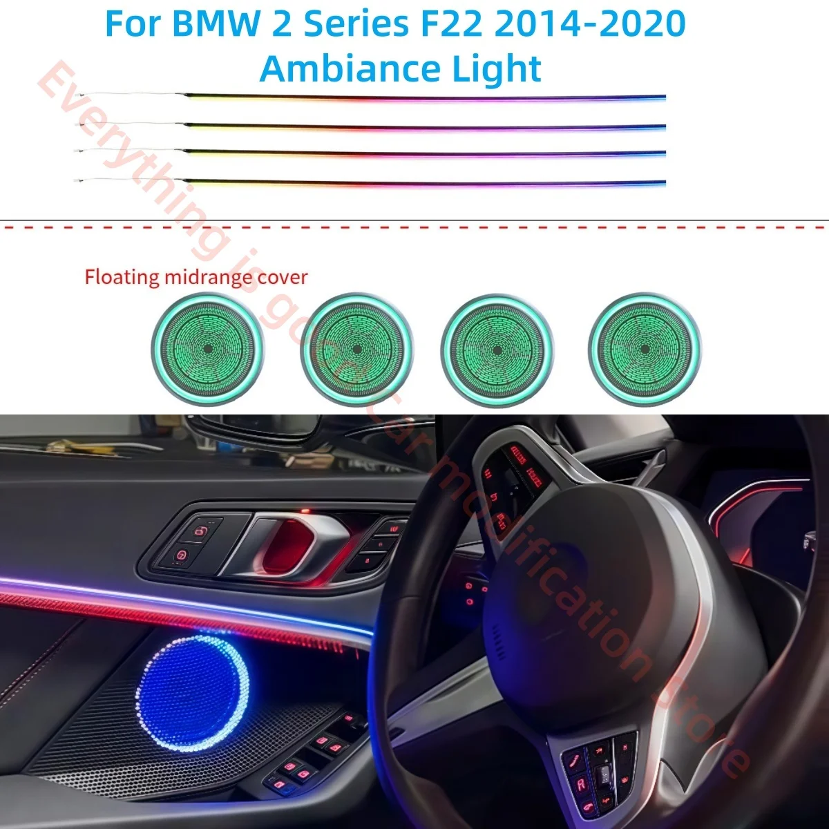 

Ambient Light For BMW 2 Series F22 LED Atmosphere Lamp automotive interior lighting upgrade Car accessories luminous cover plate