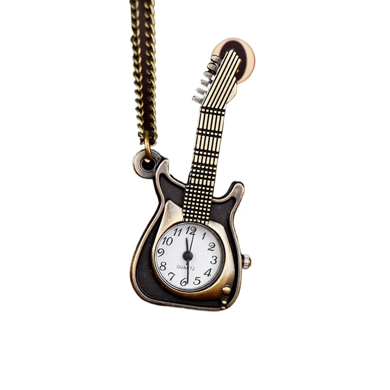 

Маленькие карманные часы, бронзовый кулон, гитара, кулон, кварцевые часы