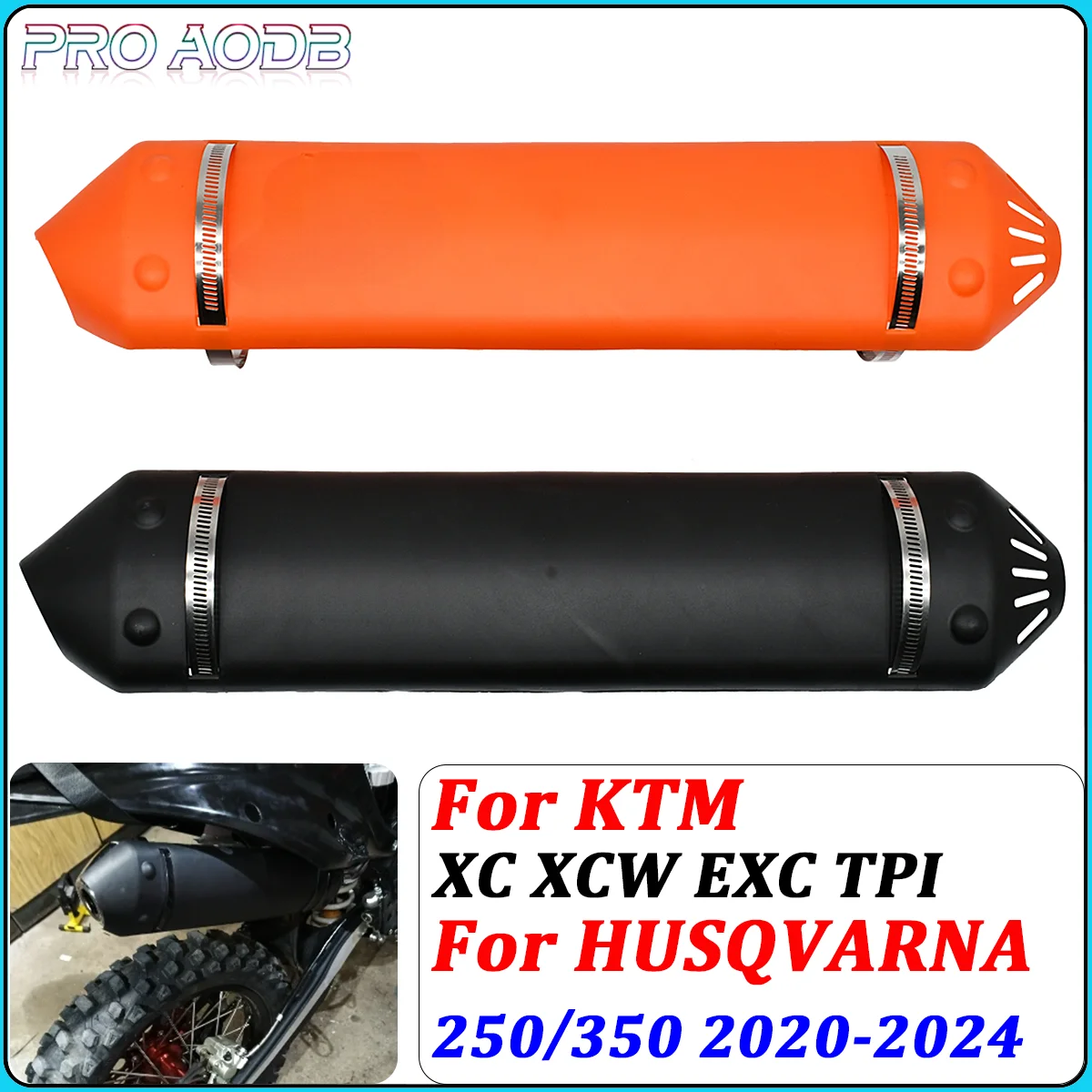 

Exhaust Protector Tail Pipe Guard Heat Shield Muffler 2 Stroke Motocross Accessories Dirt Bike For KTM XC XCW EXC TPI 250 300