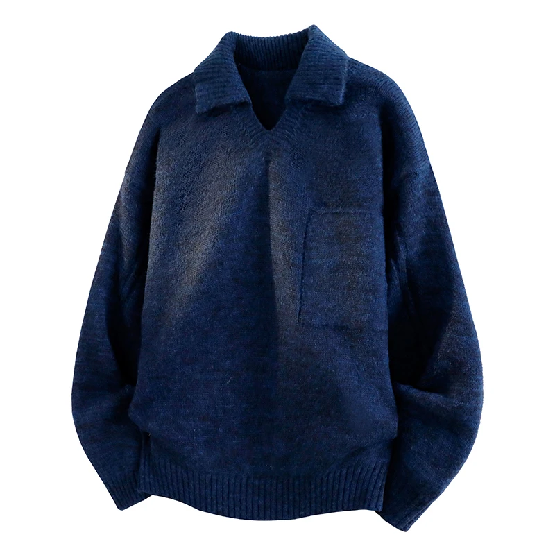 Men Fashionable Suitable for Both Inside Outside Wear Pullover Sweater Breathable Warm Home  for Cable Knit V-Neck Polo Sweater