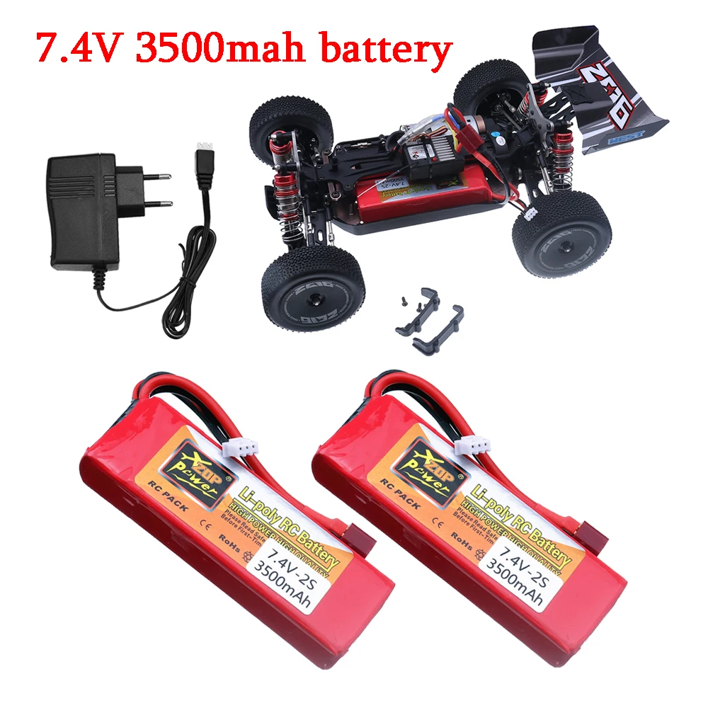 Original Wltoys 144001 2s 7.4 V 3500mAh Lipo battery upgraded for Wltoys 144001 104001 12428 124019 RC car truck Lipo battery 2S