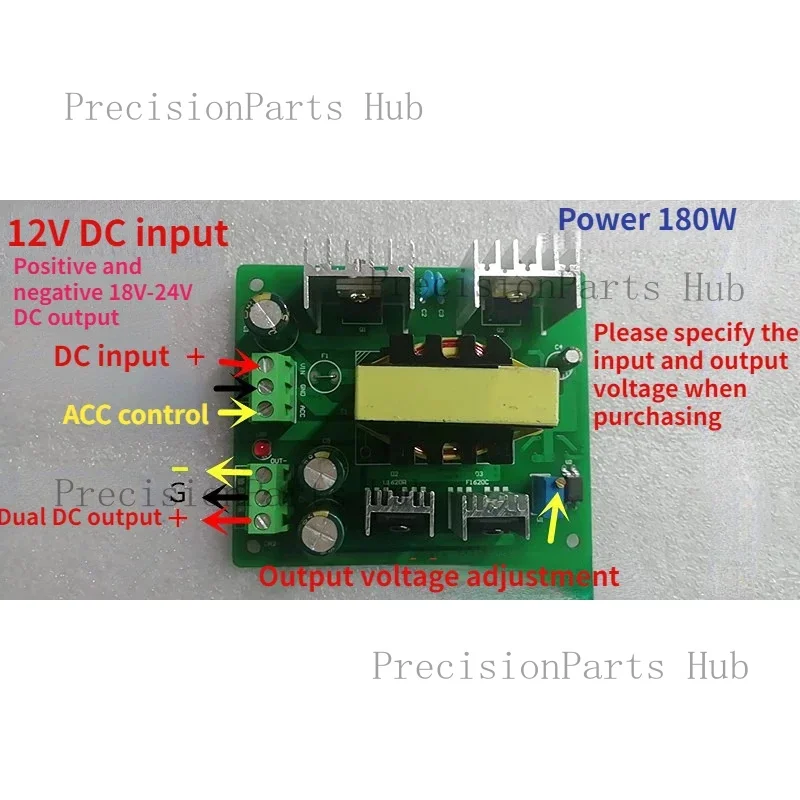 Single DC Dc12v Turn Positive and Negative 12v15v18v Subwoofer Car Car Audio Amplifier Boost Dual Power Supply Board