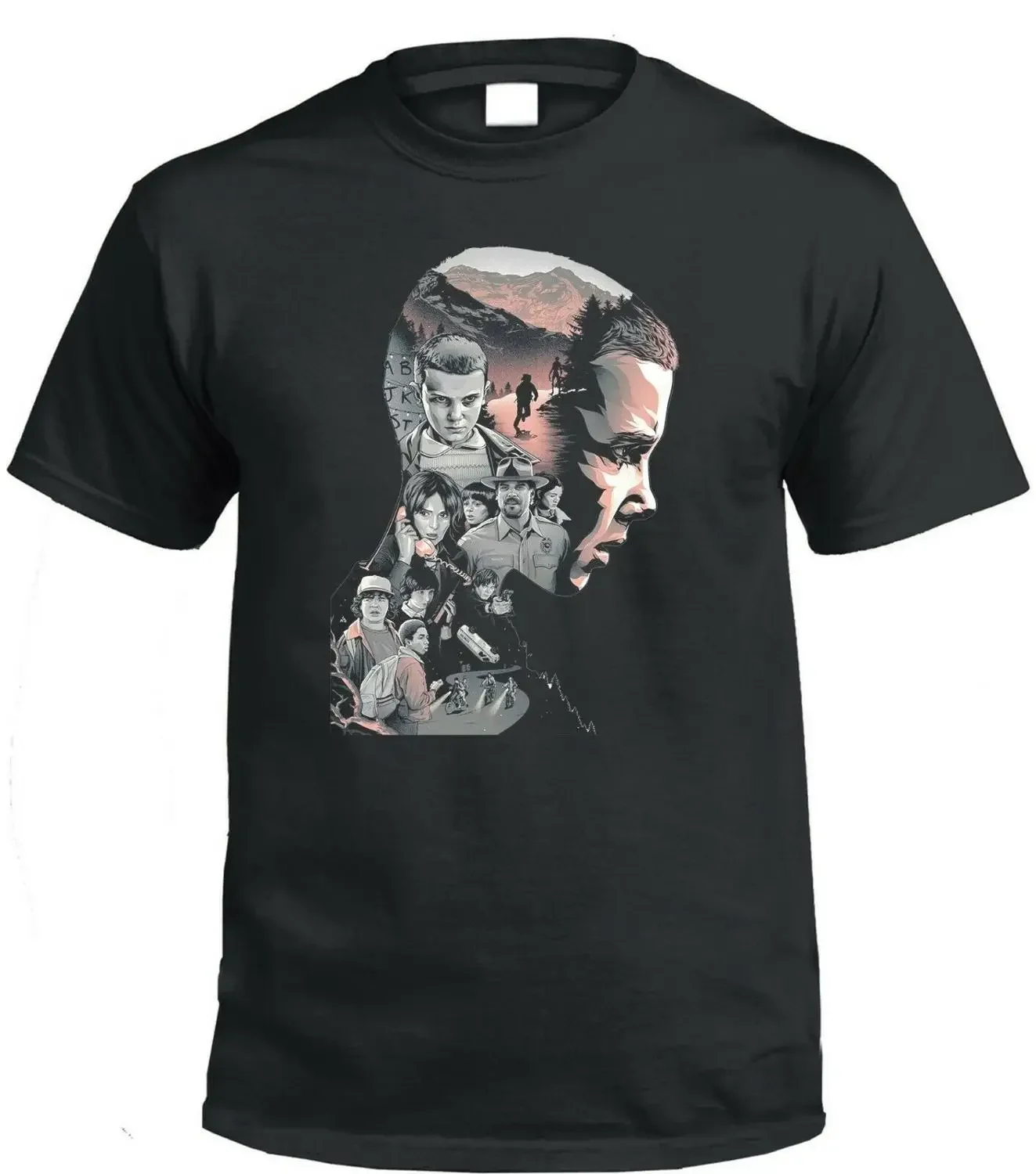 T-shirt Stranger Netlfix Hawkins rétro unisexe, série télévisée Upside Down