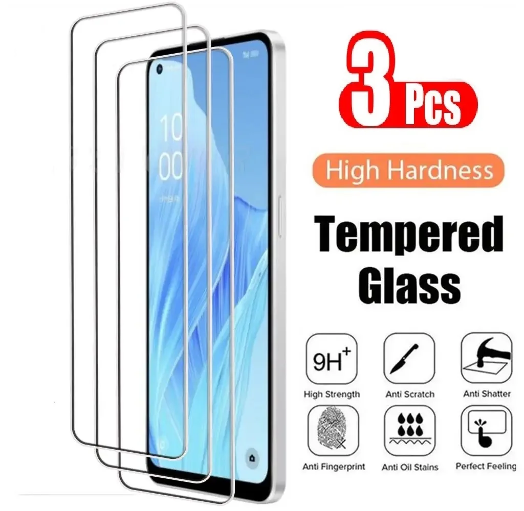 3Pcs Tempered Glass For OPPO A55 A55S A57 A73 A78 4G 5G Screen Protector Glass