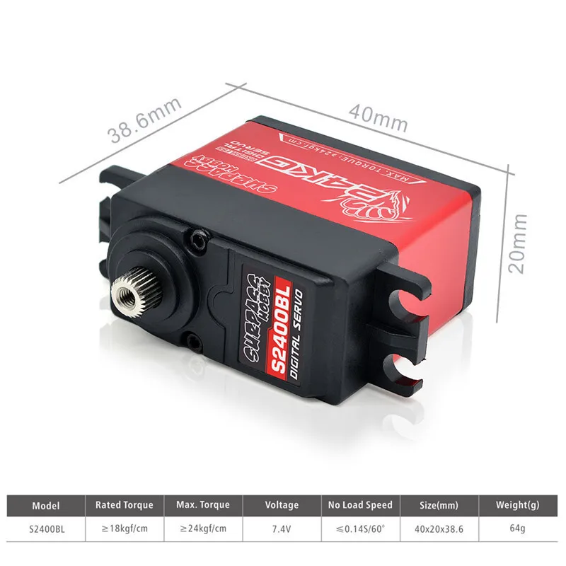 Original 1Pcs SURPASS Hobby S2400BL-24KG Brushless Digital High Speed ​​Metal Gear Mini Servo For RC Toy Car