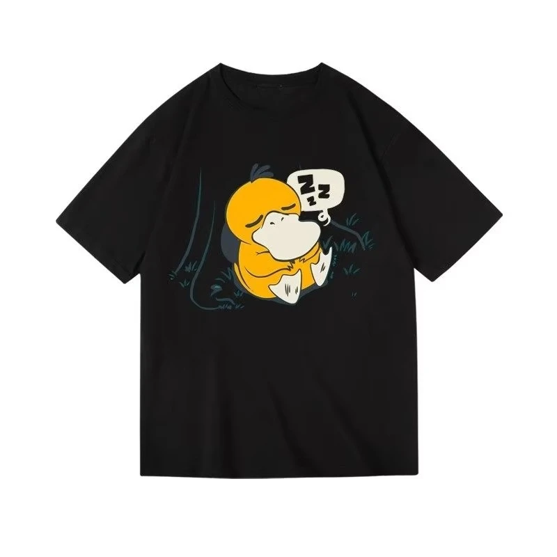 

Новая футболка из чистого хлопка с принтом Pokemon Reach Duck в японском стиле, 2026 год, для мальчиков, девочек и детей