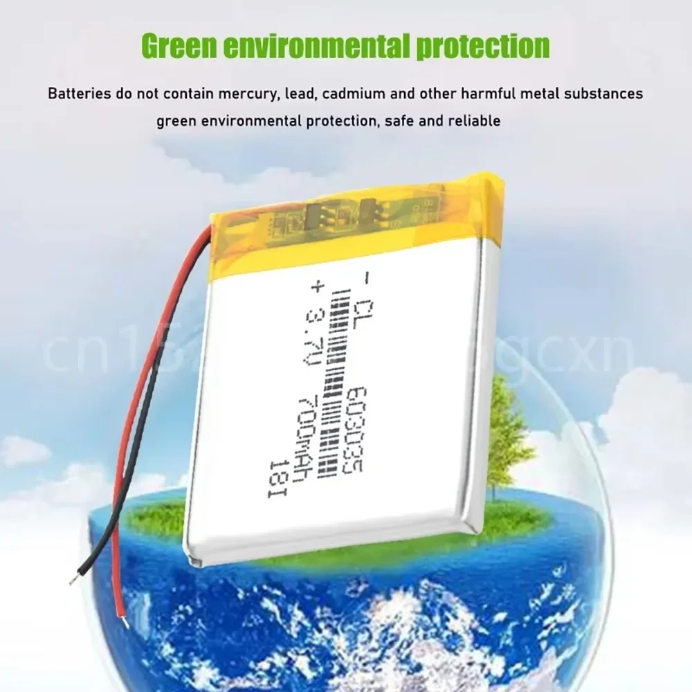 3.7V 700mAh 603035 Lipo Battery Li-ion Lipo Cells Lithium Li-Po Polymer Battery for Speaker Headphone GPS MP3 MP4 Toy