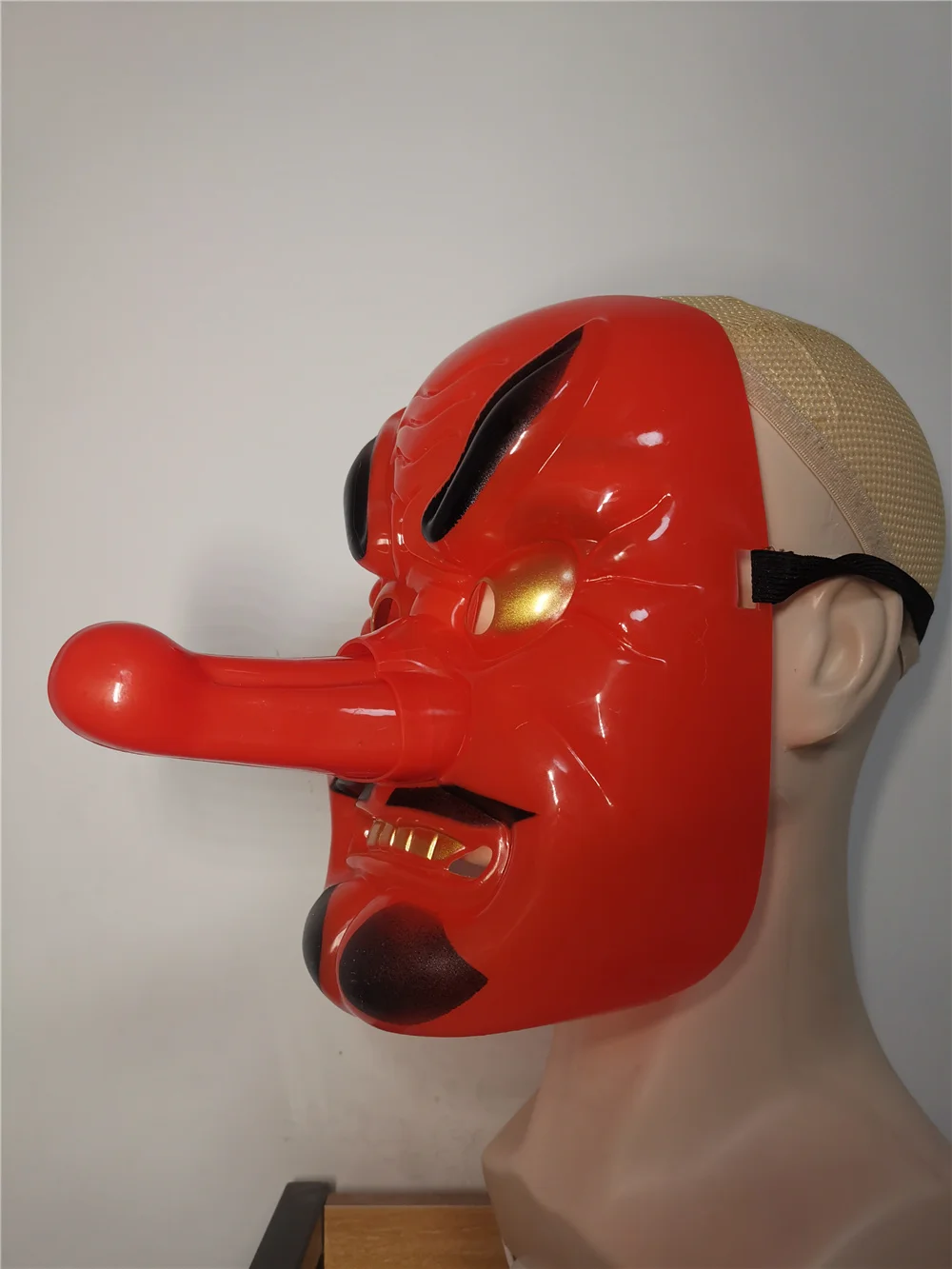 Plastic Tengu Long Nose Mask Horror Japanese Warrior Mask Halloween Festive Holiday Cosplay Mask Kit Party Supplies