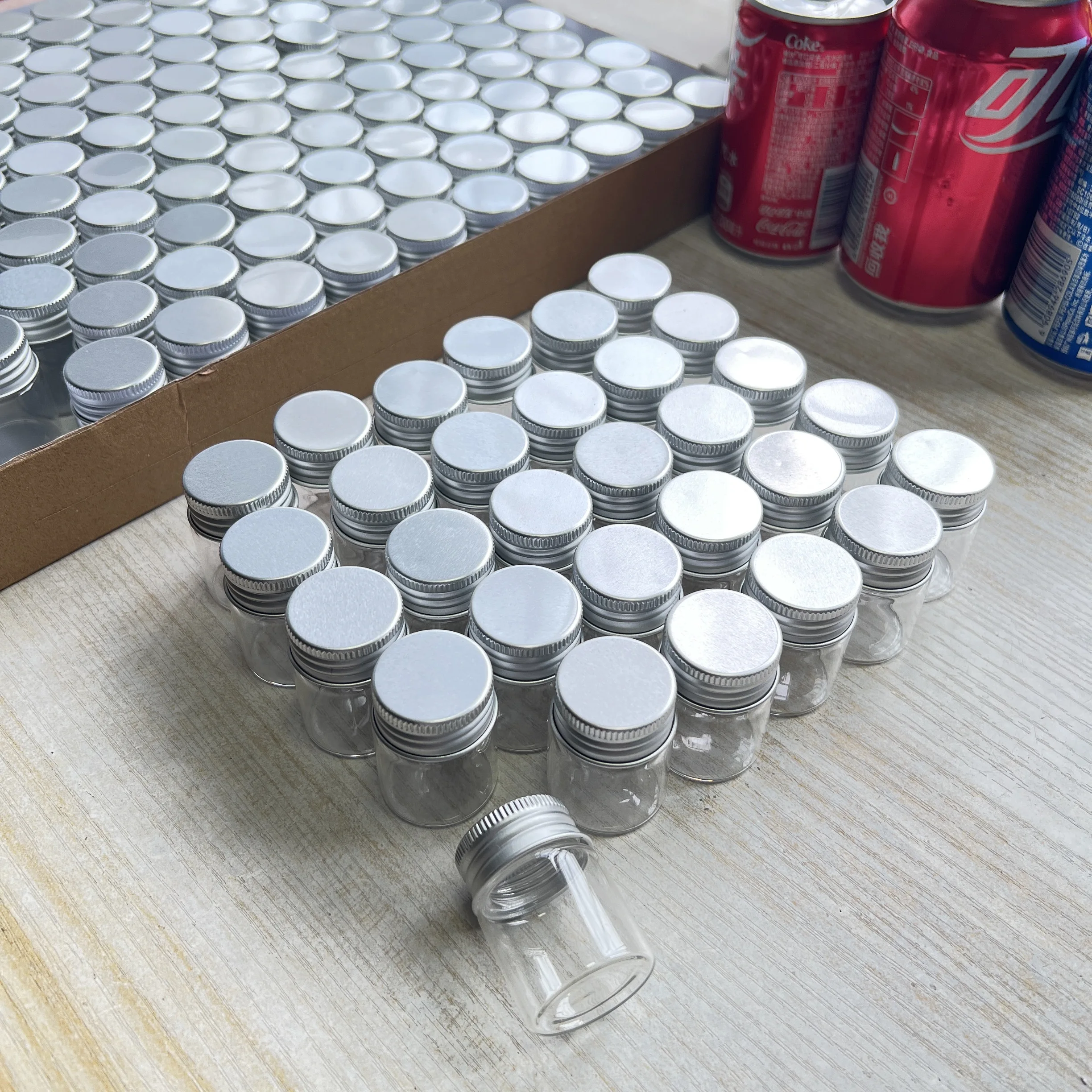 30/100 PCS 15ml Mini Glass Bottles Glass Jars 21×30×40mm Cute Tiny  Aluminum Seal Glass Tube Vial Candy Seeds Containers