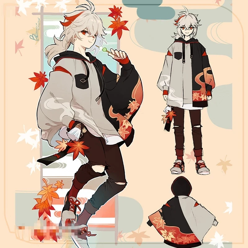 

Genshin Impact Kaedehara Kazuha Doujin Cosplay Costume Daily Hoodie Pants Full Sets Costumes