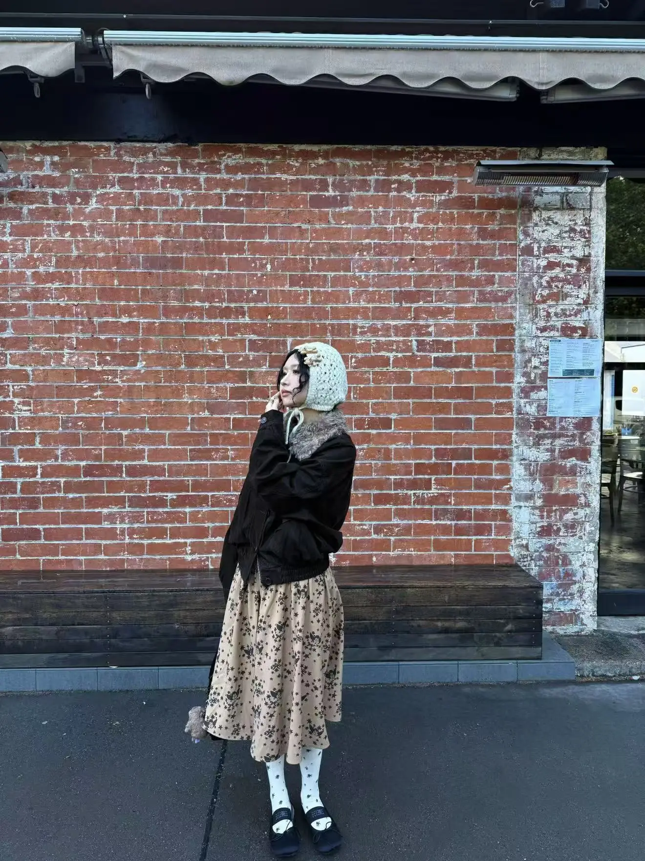 TheLike Original Vintage Sle Leather Jaet with Detachable Fur Collar ort Coat by Pol Farm Weather Resistant Zipper Closure