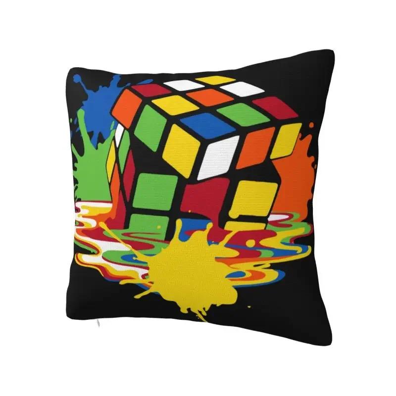 Melting Rubiks Cube Nordic Throw Pillow Cover Bedroom Decoration Geometric Math Magic Chair Cushion