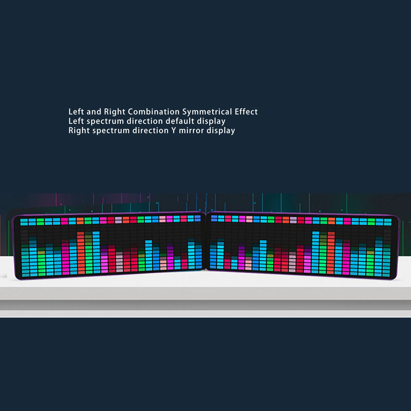 Analisador de nível de som 7 modos de cor 5V USB despertador bidirecional 1624 segmentos captador de espectro de música para local de entretenimento