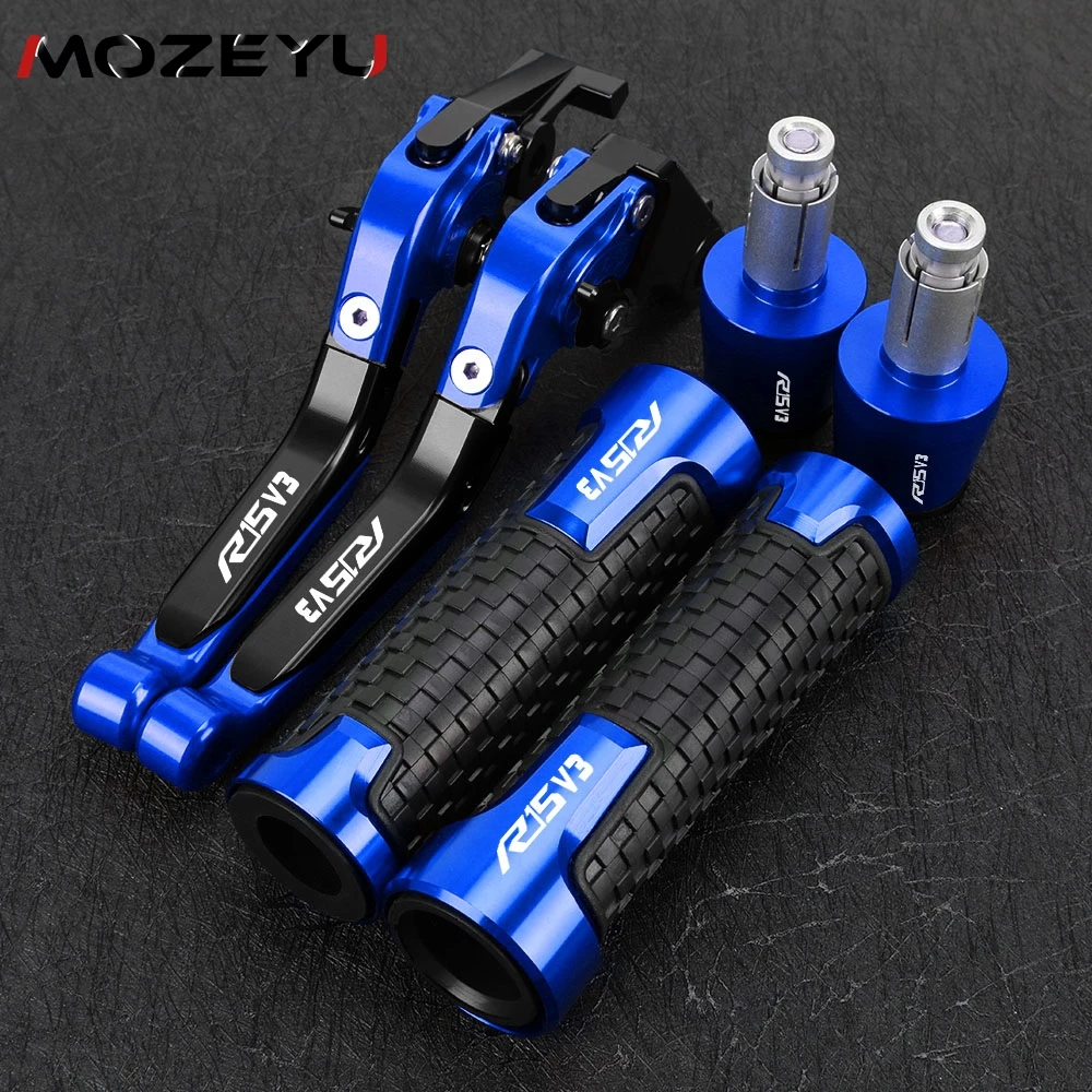 

Motorcycle Accessories For YAMAHA R15V3 R15 V3 2017-2022 2023 2024 Extendable Brake Clutch Levers Handlebar Grips Handle Ends