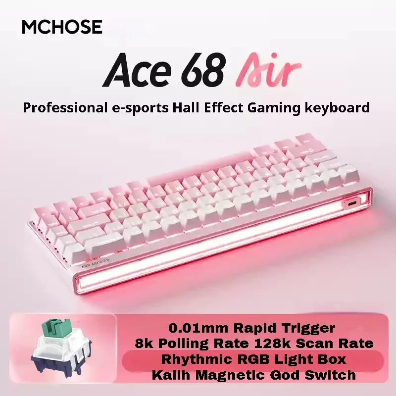 新しい MCHOSE Ace68 Air Pro 磁気メカニカルキーボード RT0.001mm 8K