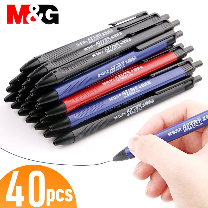 

10/40pcs A2 Gel Pen Feels Comfortable 0.7mm Refill Press Black Red Blue Triangle Student Exam Office Study Stationery Supplies