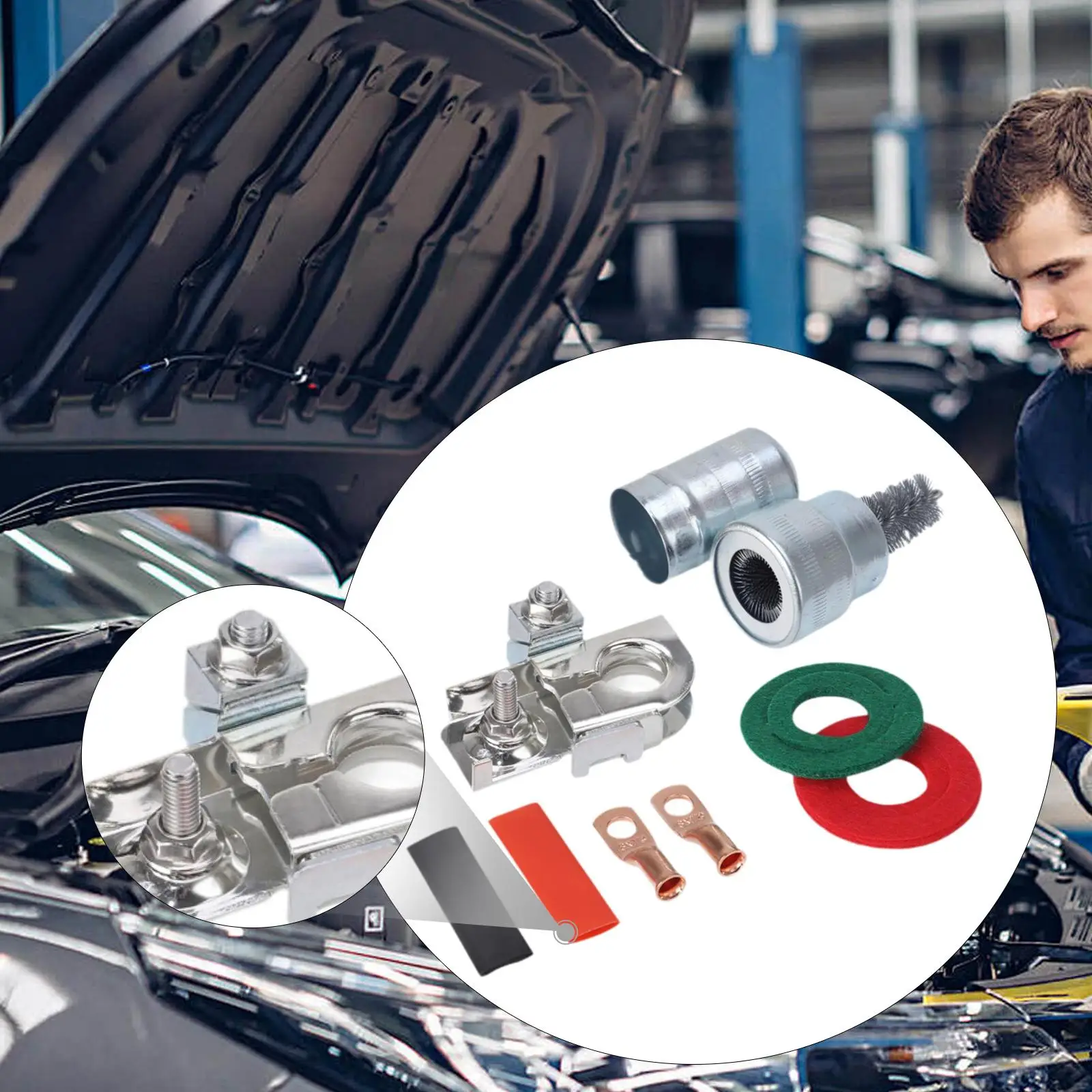 

Negative Battery Terminal Clamp Easy Installation Stainless Steel Sturdy Direct Replaces 926-879 Connector for Lincoln Cars