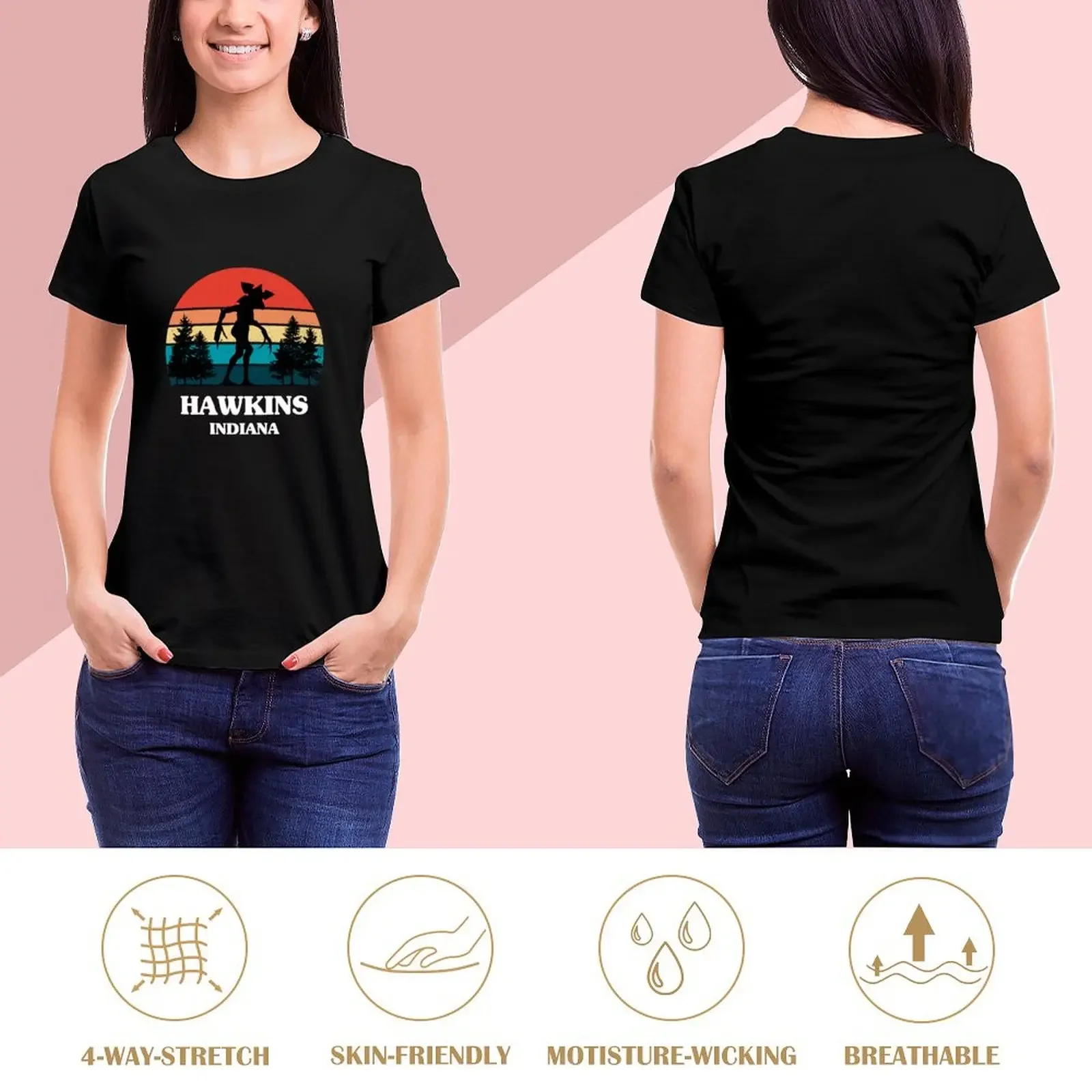 Demogorgon Hawkins T-Shirt graphics plus sizes vintage anime t-shirts for Women pack