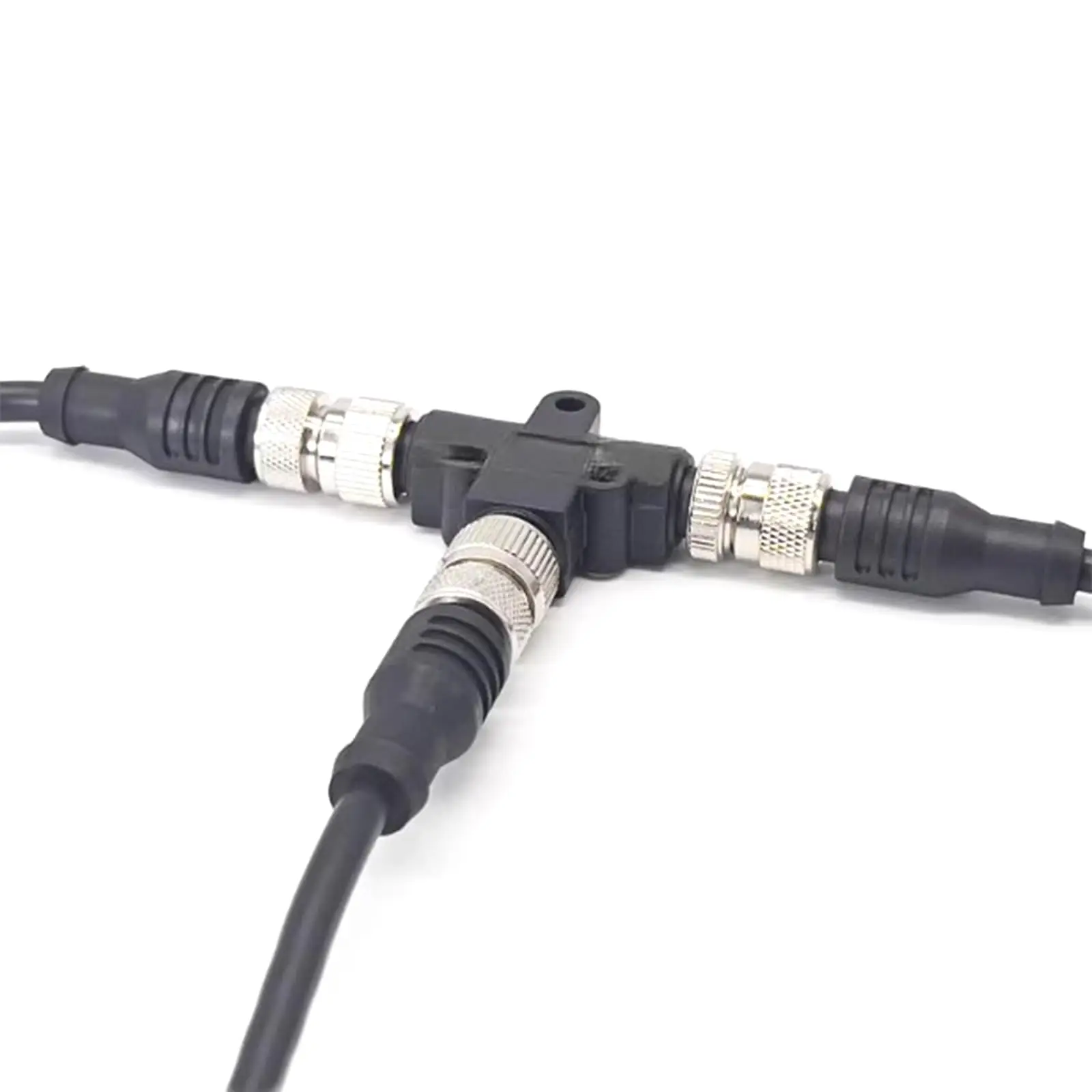 M12 5 Pin A Coded T Splitter, 1 Male to 2 Female IP67 Connector, 2m PUR Cable for Industrial Sensor PLC Automation