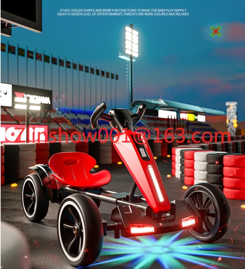 2025 Foldable Baby Karting 6v Children's Electric Car 4 Wheels off Road Electric Go Kart with Light
